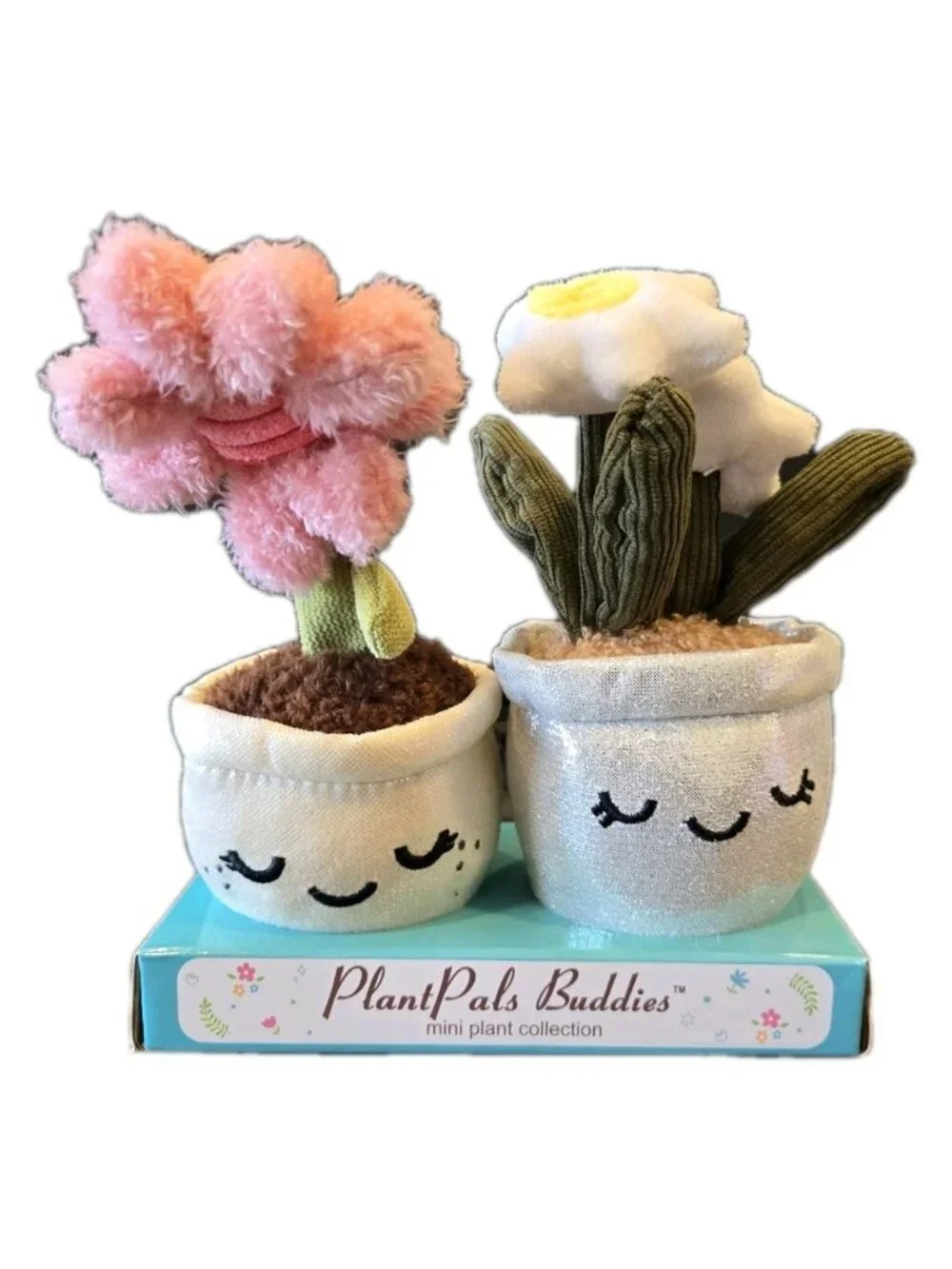 New Linzy Toys Plant Pals Buddies Potted Plush Stuffed Toy Pink Flower Decor